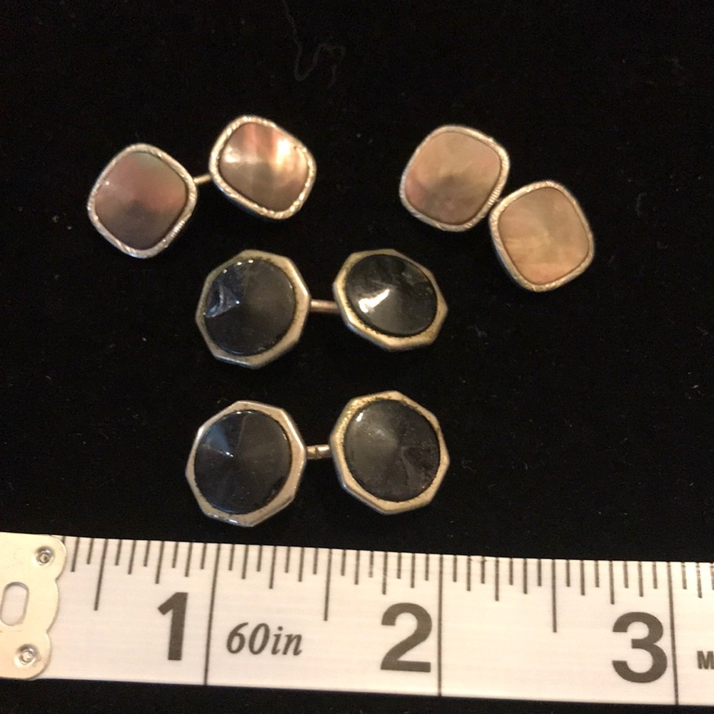 3/$15 ⭐️ Two pair vintage cuff links Hickok and swank silver tone cufflinks (x)